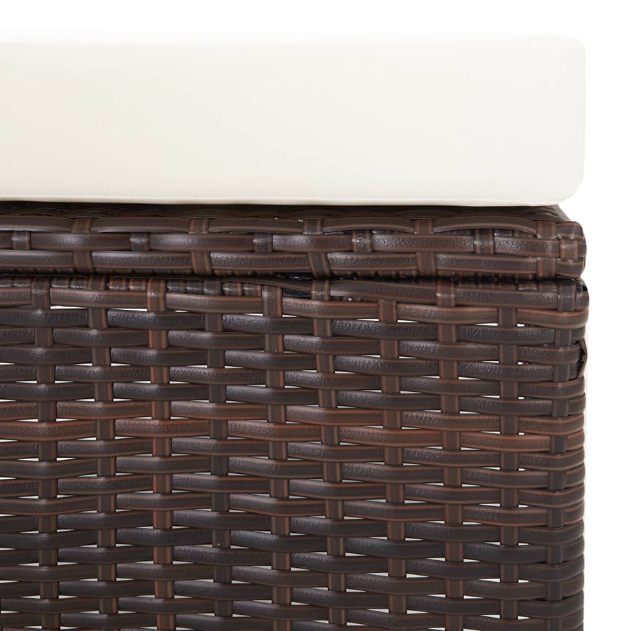 Tuinstoel Verstelbaar Met Kussens Poly Rattan Bruin