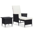 -Delige Loungeset Met Kussens Poly Rattan Zwart