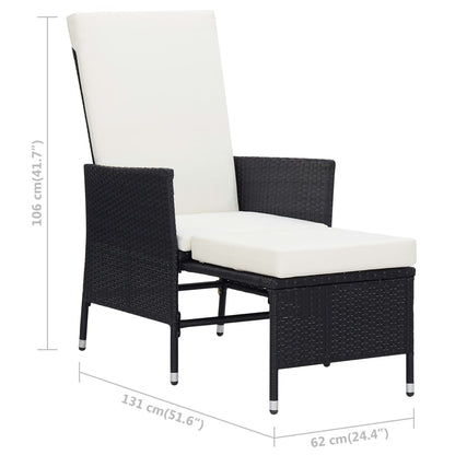 -Delige Loungeset Met Kussens Poly Rattan Zwart