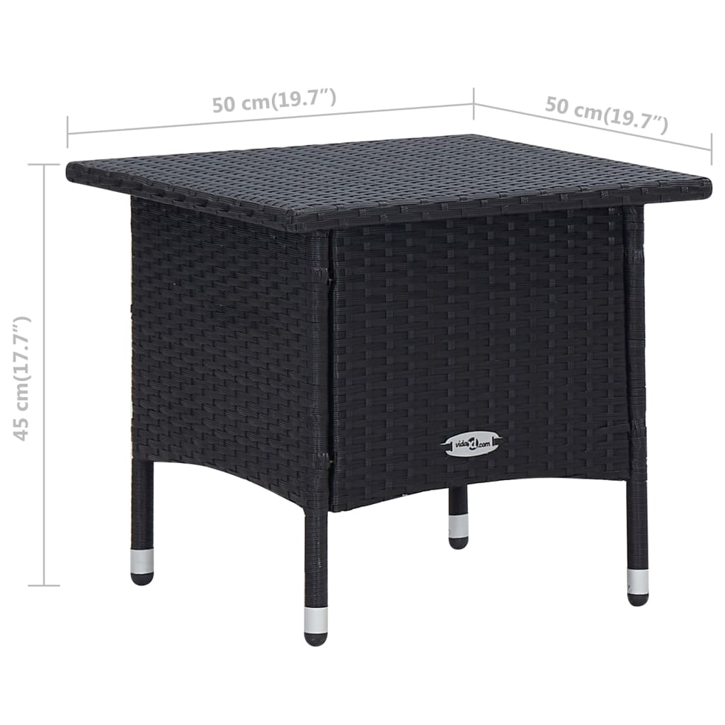 -Delige Loungeset Met Kussens Poly Rattan Zwart