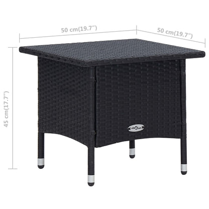 -Delige Loungeset Met Kussens Poly Rattan Zwart