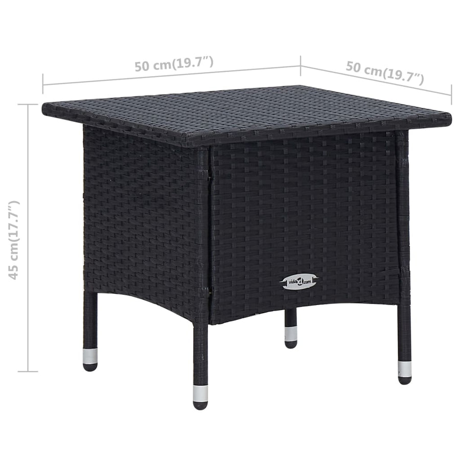 -Delige Loungeset Met Kussens Poly Rattan Zwart