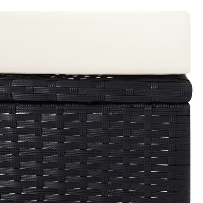 -Delige Loungeset Met Kussens Poly Rattan Zwart