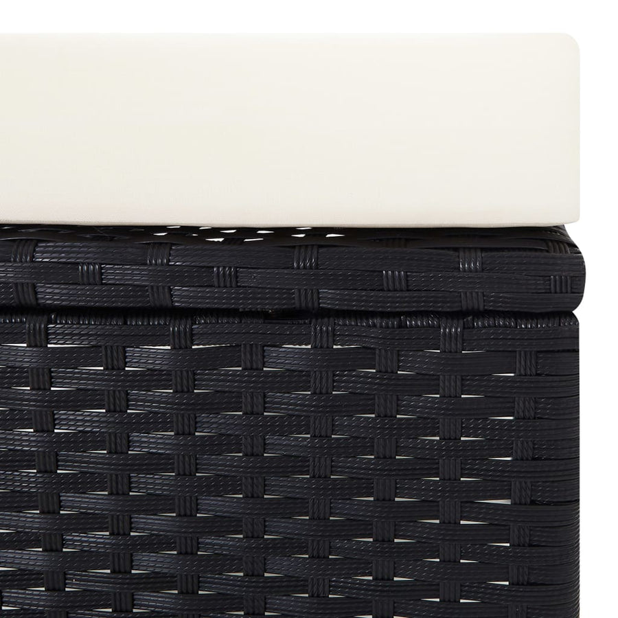 -Delige Loungeset Met Kussens Poly Rattan Zwart