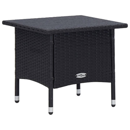 -Delige Loungeset Met Kussens Poly Rattan Zwart