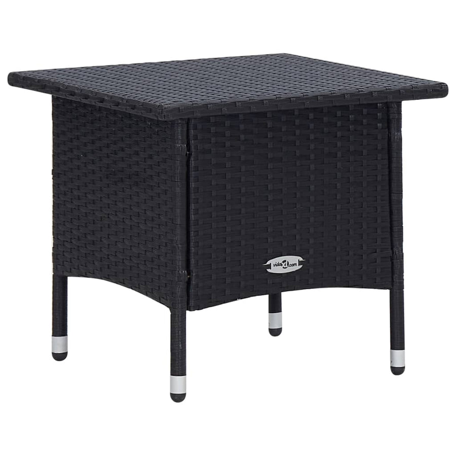 -Delige Loungeset Met Kussens Poly Rattan Zwart