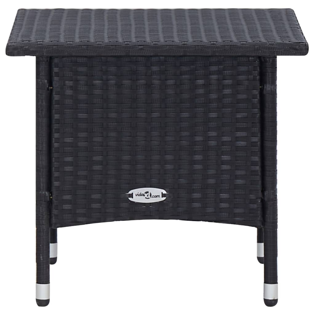 -Delige Loungeset Met Kussens Poly Rattan Zwart