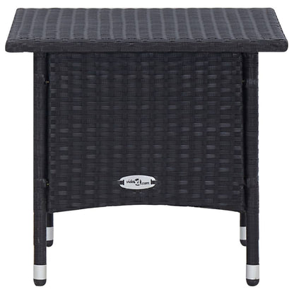 -Delige Loungeset Met Kussens Poly Rattan Zwart