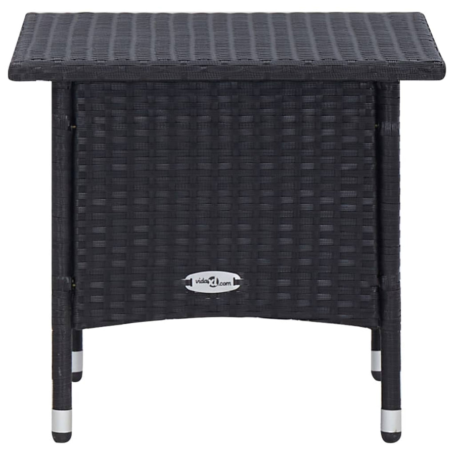 -Delige Loungeset Met Kussens Poly Rattan Zwart
