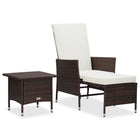 -Delige Loungeset Met Kussens Poly Rattan Bruin