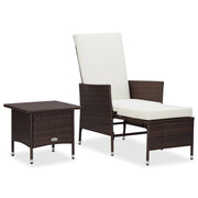 Loungeset 2-delig poly rattan bruin