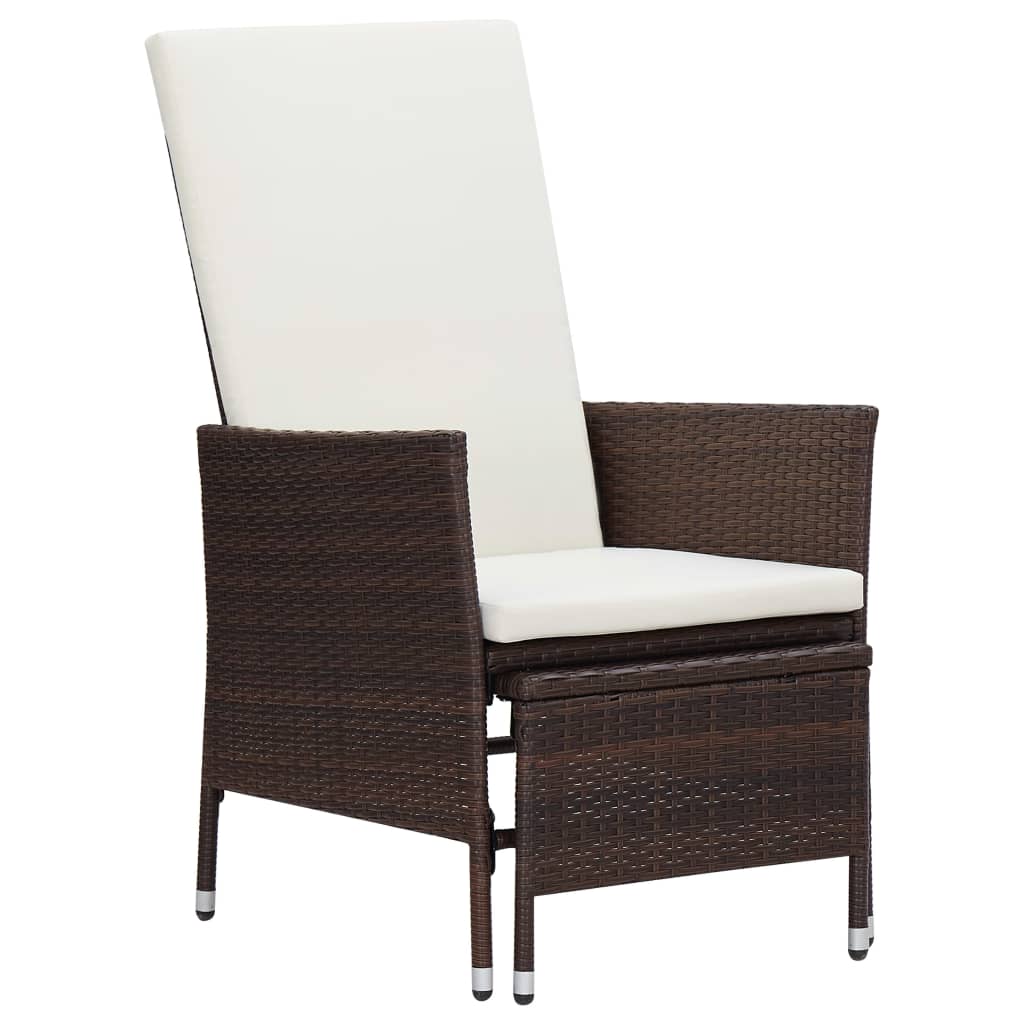 -Delige Loungeset Met Kussens Poly Rattan Bruin