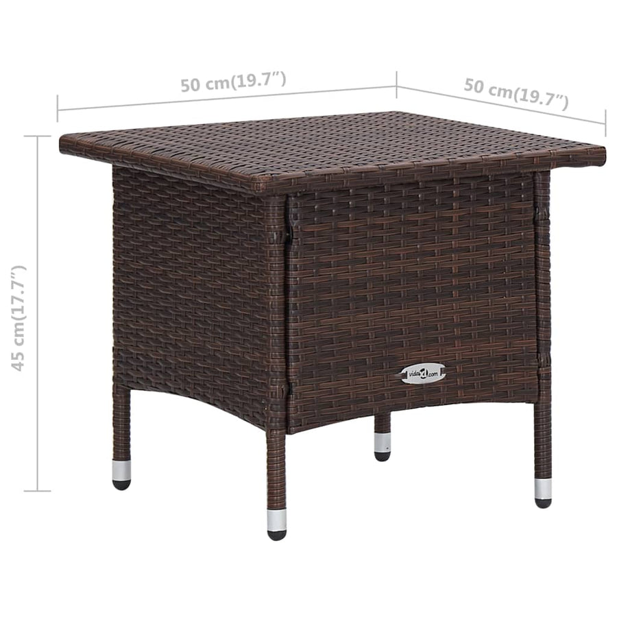 -Delige Loungeset Met Kussens Poly Rattan Bruin