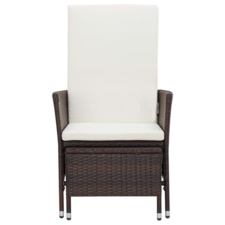 -Delige Loungeset Met Kussens Poly Rattan Bruin