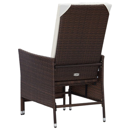 -Delige Loungeset Met Kussens Poly Rattan Bruin