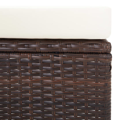 -Delige Loungeset Met Kussens Poly Rattan Bruin