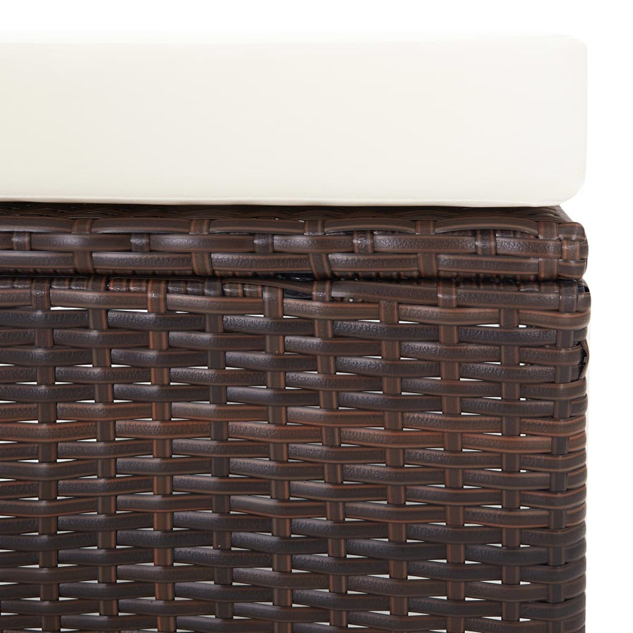-Delige Loungeset Met Kussens Poly Rattan Bruin