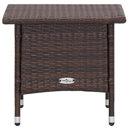 -Delige Loungeset Met Kussens Poly Rattan Bruin
