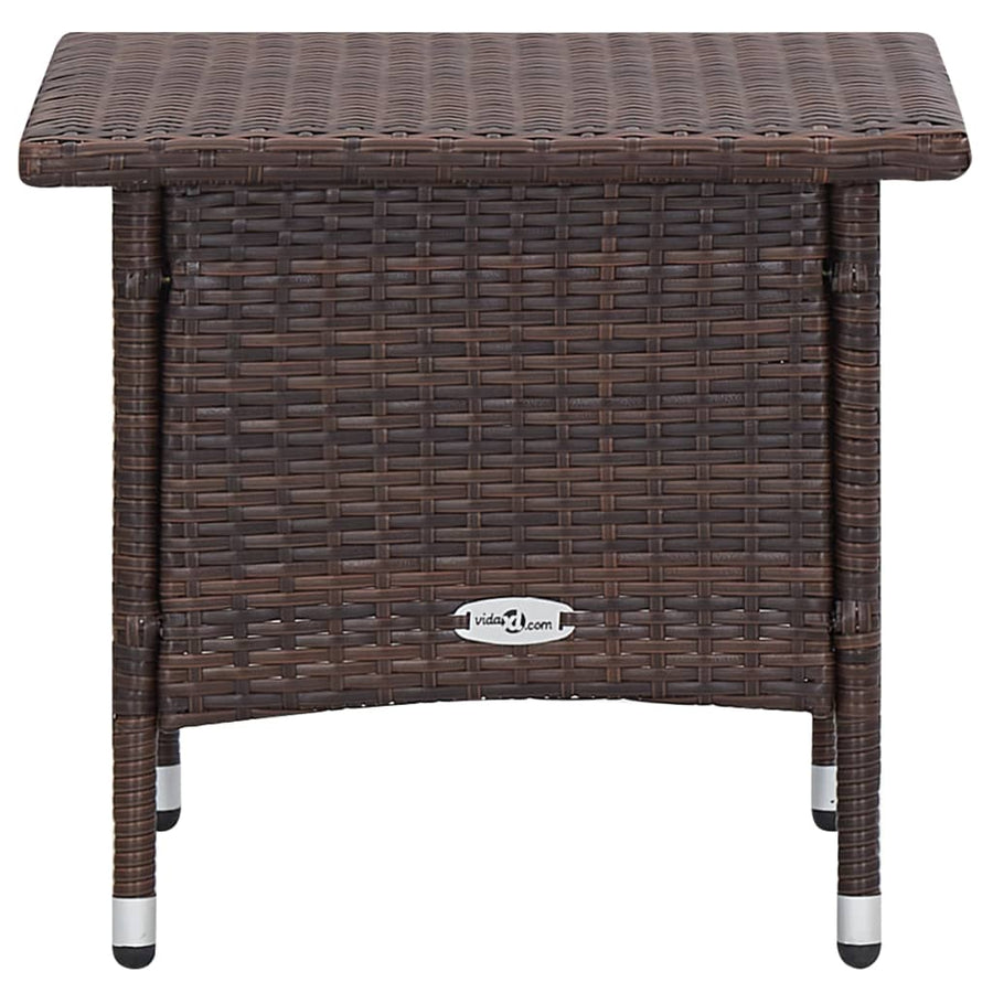 -Delige Loungeset Met Kussens Poly Rattan Bruin