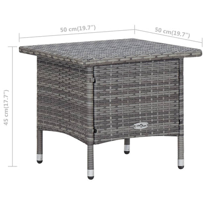 -Delige Loungeset Met Kussens Poly Rattan Grijs