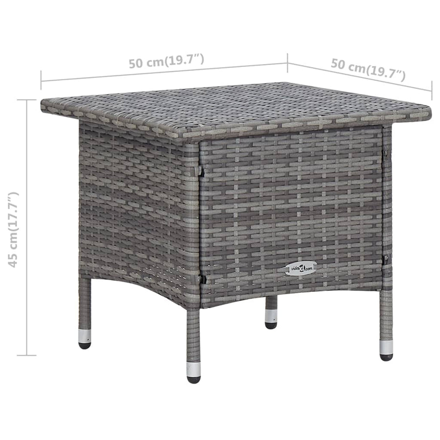 -Delige Loungeset Met Kussens Poly Rattan Grijs