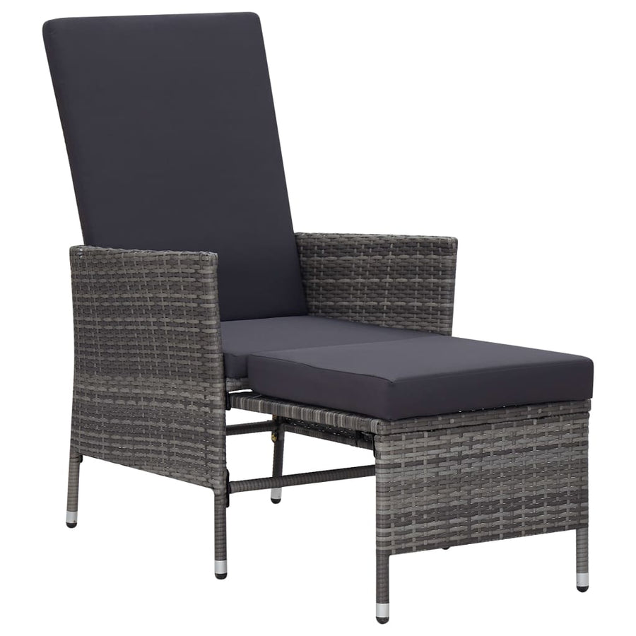 -Delige Loungeset Met Kussens Poly Rattan Grijs