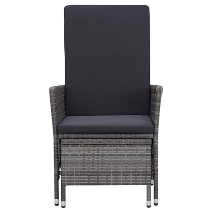 -Delige Loungeset Met Kussens Poly Rattan Grijs