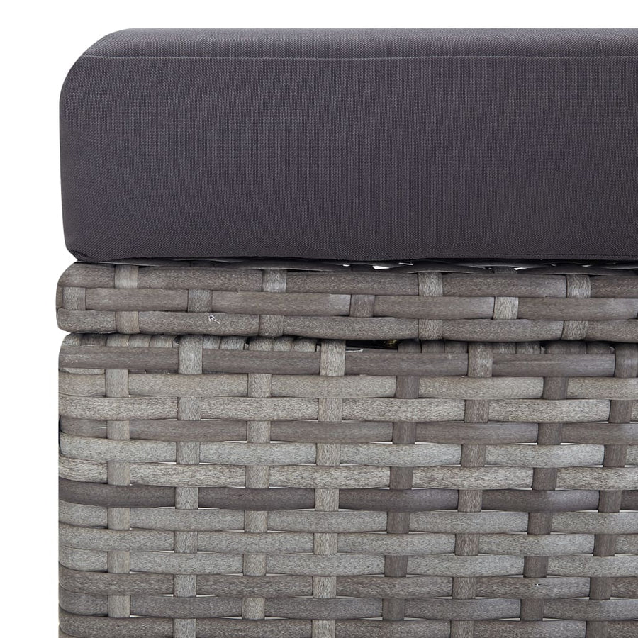 -Delige Loungeset Met Kussens Poly Rattan Grijs