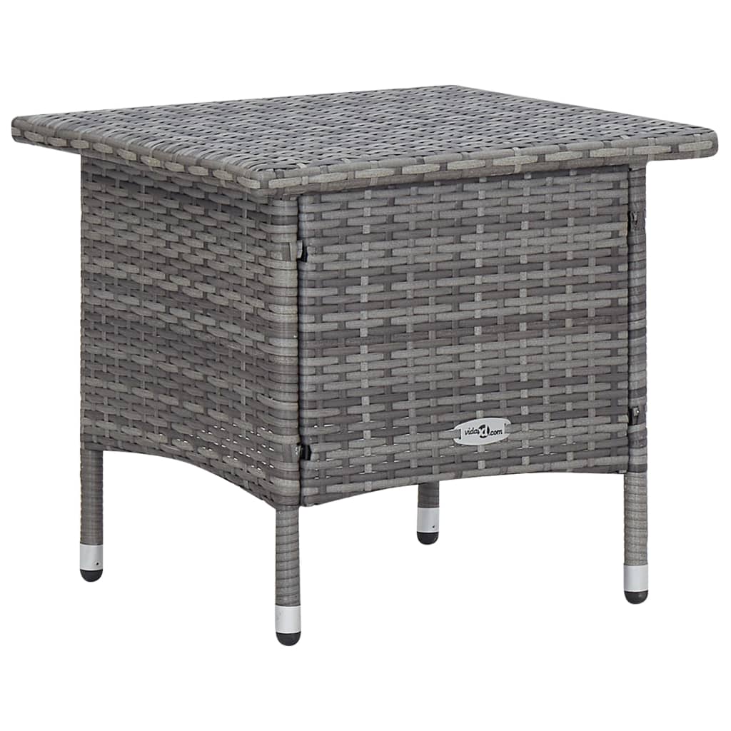 -Delige Loungeset Met Kussens Poly Rattan Grijs