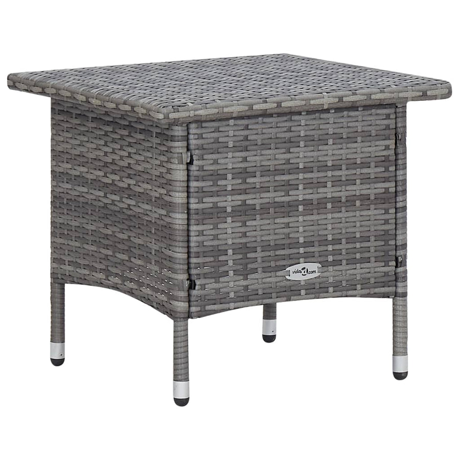 -Delige Loungeset Met Kussens Poly Rattan Grijs