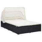 Ligbed 2-persoons poly rattan zwart 194x120x110 cm