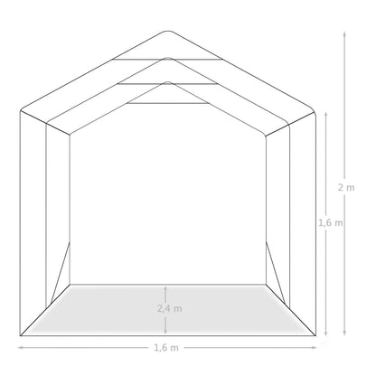 Garagetent 1,6X2,4 M Pvc Groen 1.6 x 2.4 m