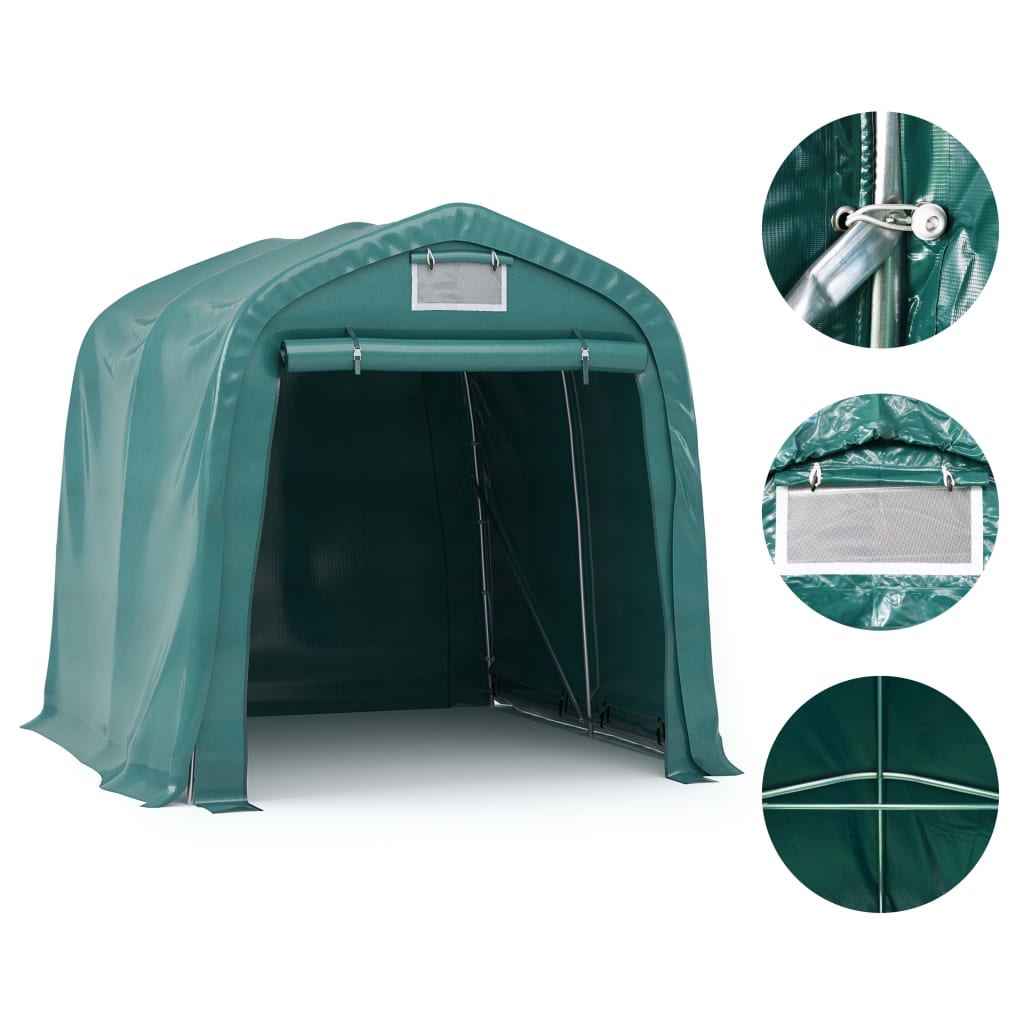 Garagetent 2,4X2,4 M Pvc Groen 2.4 x 2.4 m