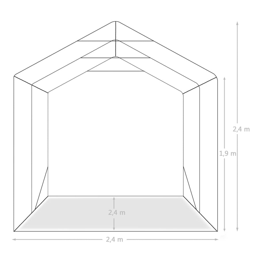 Garagetent 2,4X2,4 M Pvc Groen 2.4 x 2.4 m
