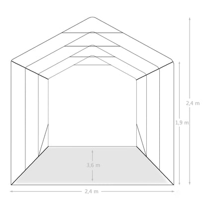 Garagetent 2,4X3,6 M Pvc Groen 2.4 x 3.6 m