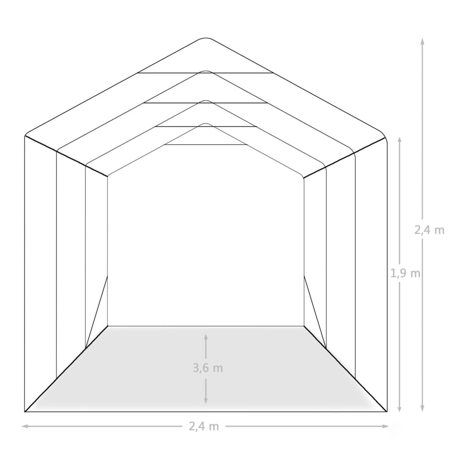Garagetent 2,4X3,6 M Pvc Groen 2.4 x 3.6 m