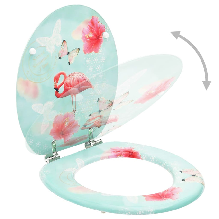 Toiletbrillen met deksel 2 st flamingo MDF 2 Flamingo Nee