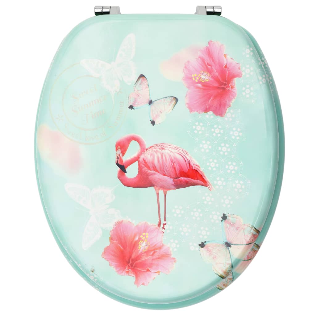 Toiletbrillen met deksel 2 st flamingo MDF 2 Flamingo Nee