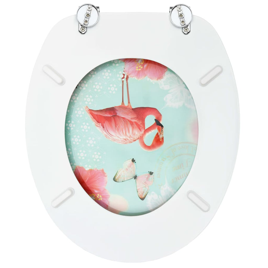 Toiletbrillen met deksel 2 st flamingo MDF 2 Flamingo Nee