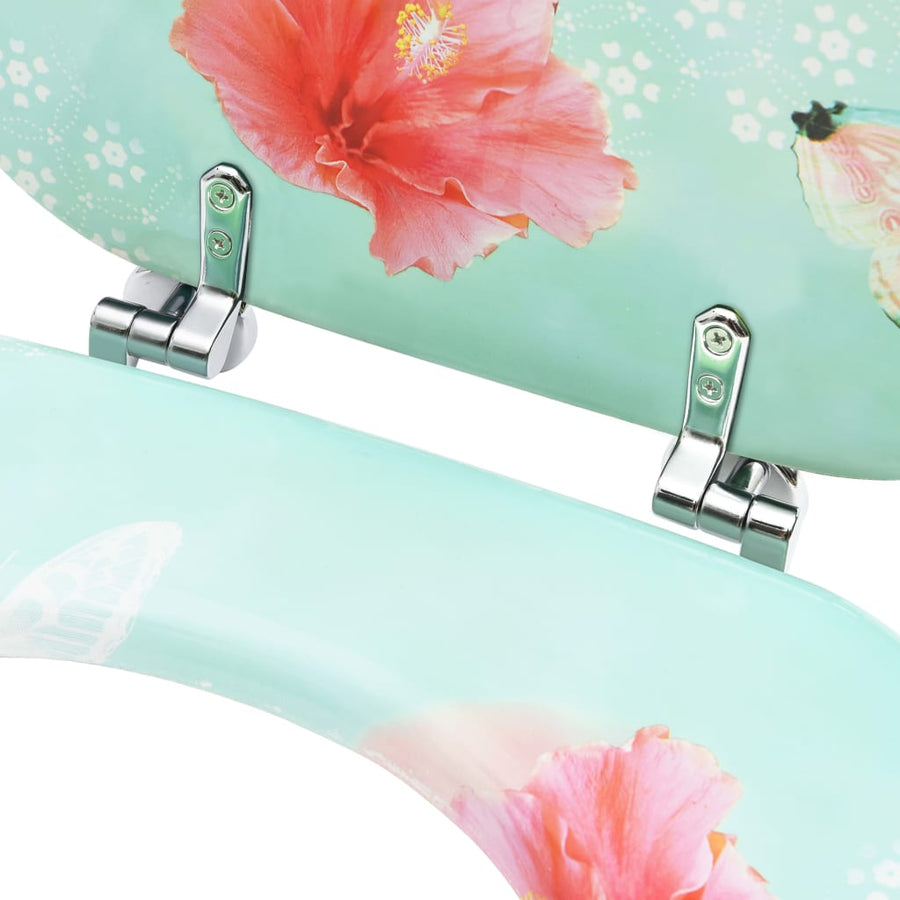 Toiletbrillen met deksel 2 st flamingo MDF 2 Flamingo Nee