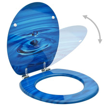 Toiletbrillen met deksel 2 st waterdruppel MDF blauw 2 Blauw waterdruppel Nee