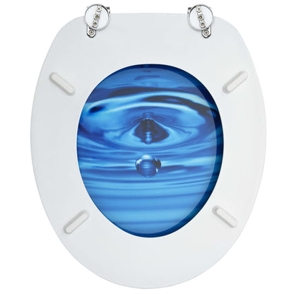 Toiletbrillen met deksel 2 st waterdruppel MDF blauw 2 Blauw waterdruppel Nee