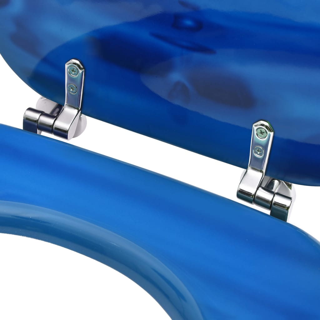 Toiletbrillen met deksel 2 st waterdruppel MDF blauw 2 Blauw waterdruppel Nee