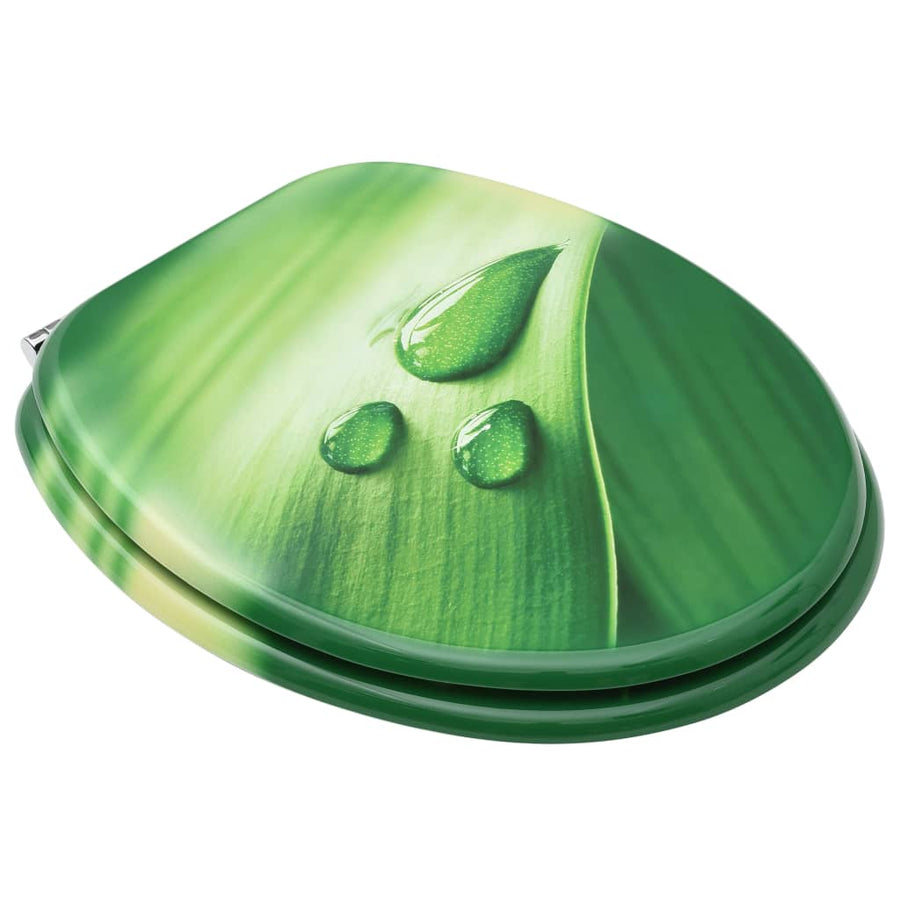 Toiletbrillen met deksel 2 st waterdruppel MDF groen 2 Groen waterdruppel Nee