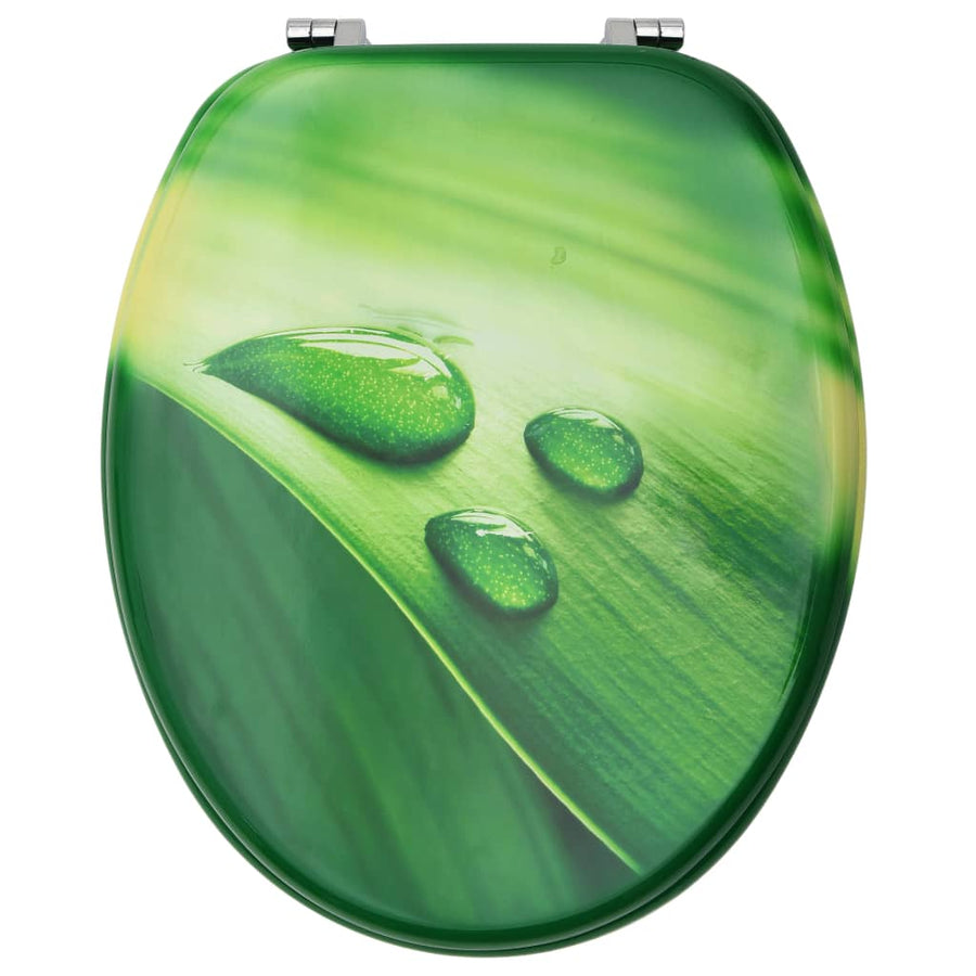 Toiletbrillen met deksel 2 st waterdruppel MDF groen 2 Groen waterdruppel Nee