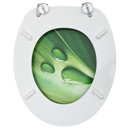 Toiletbrillen met deksel 2 st waterdruppel MDF groen 2 Groen waterdruppel Nee