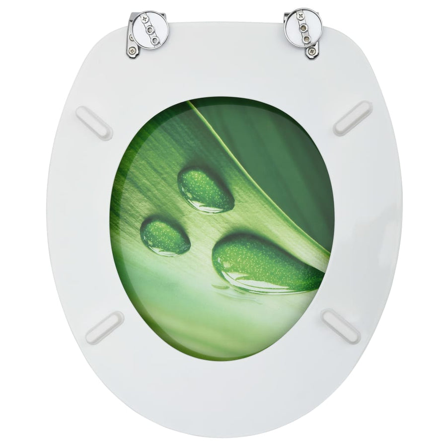 Toiletbrillen met deksel 2 st waterdruppel MDF groen 2 Groen waterdruppel Nee
