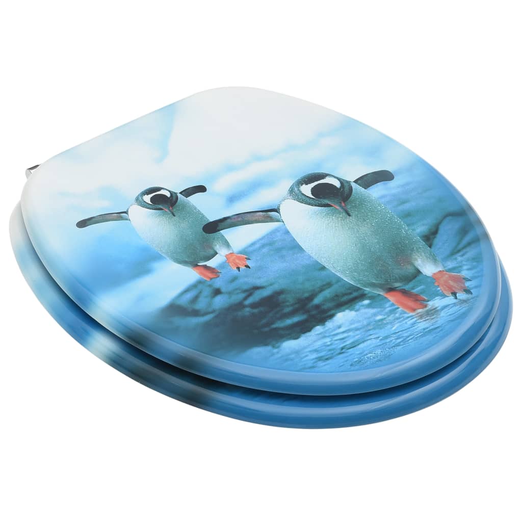 Toiletbrillen met deksel 2 st pinguïn MDF 2 Pinguin Nee