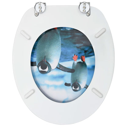 Toiletbrillen met deksel 2 st pinguïn MDF 2 Pinguin Nee
