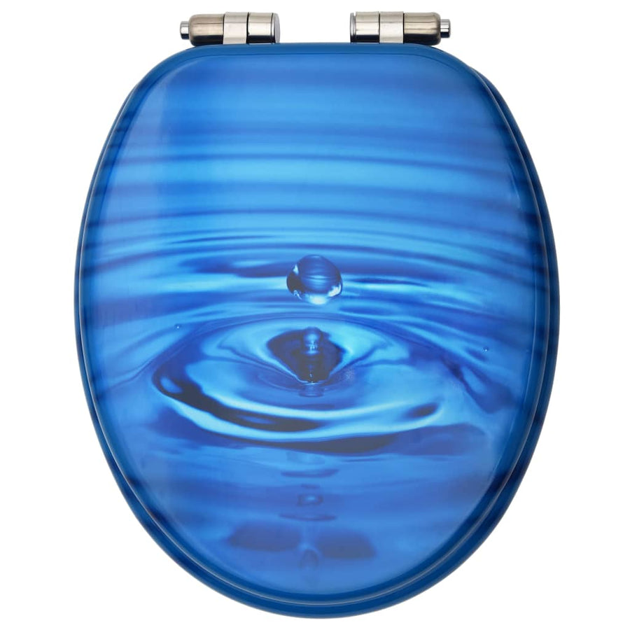 Toiletbrillen met soft-close deksel 2 st waterdruppel MDF blauw 2 Blauw waterdruppel Ja